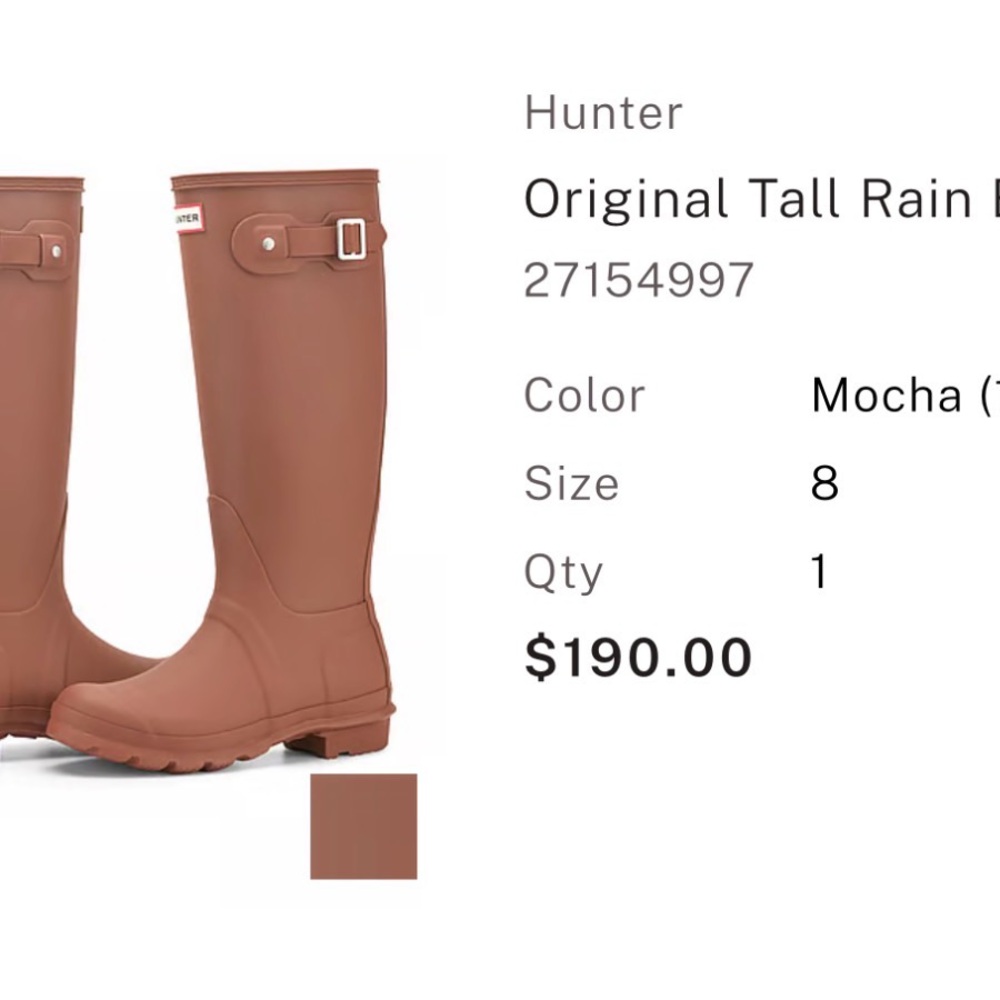 Hunter Tall Rain Boots in Brown - Picture 4 of 4